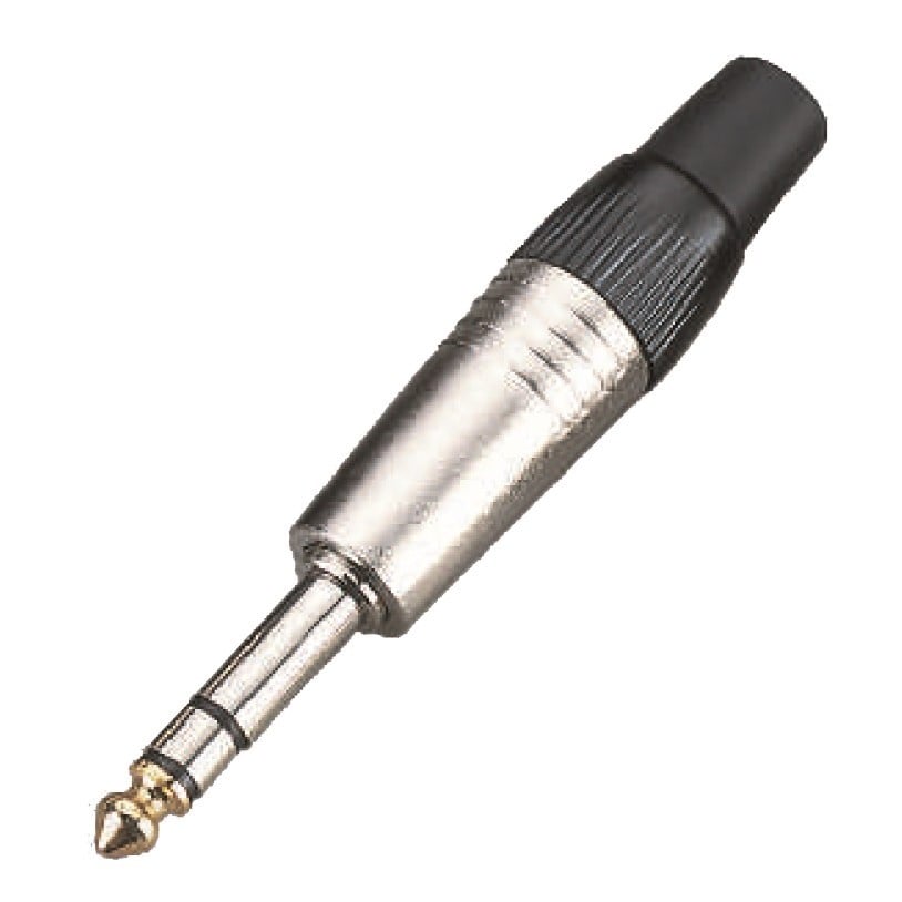 Soundsation Conector metálico SJ02S-B, jack estéreo de 6,3 mm (caja de 25 unidade SJ02S-B