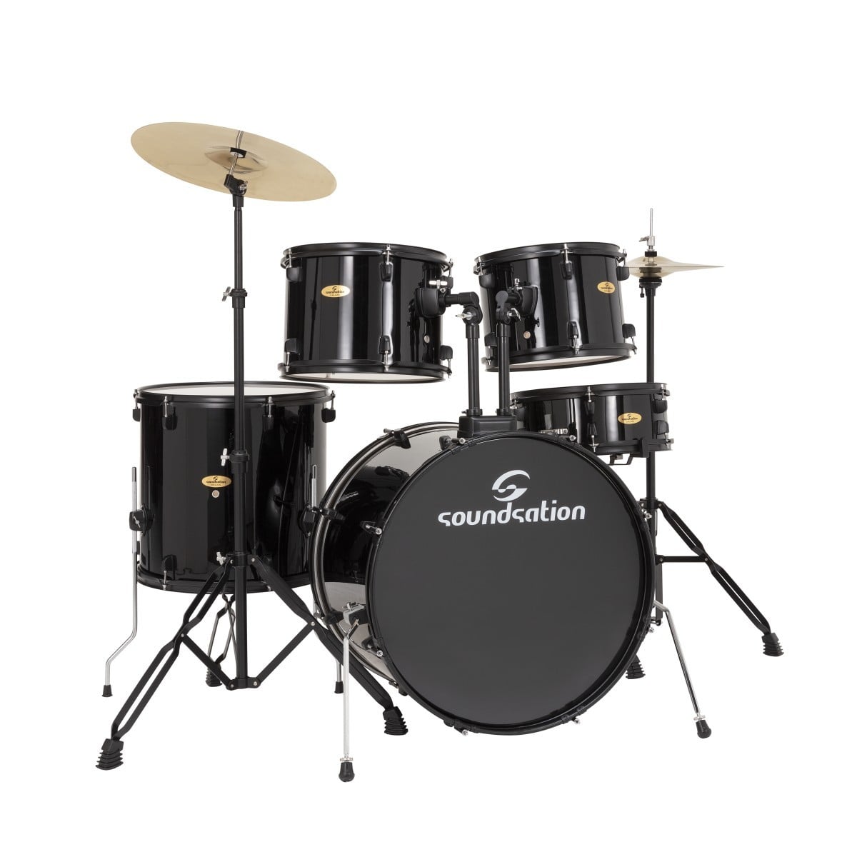Soundsation EDK22B-BK Juego de batería de 5 piezas con acabado envuelto en negro, EDK22B-BK