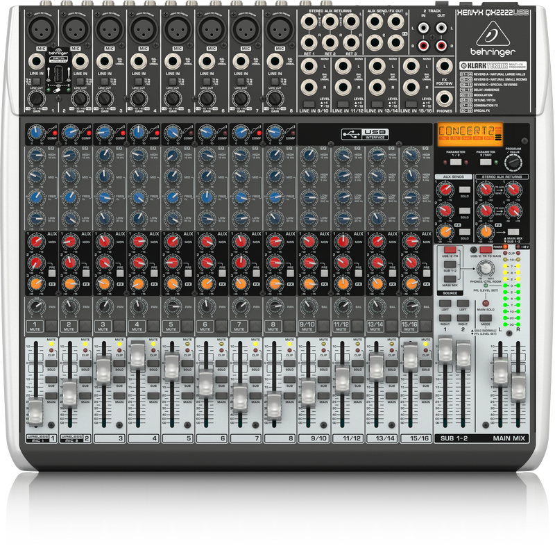 BEHRINGER QX2222USB XENYX Mezclador USB 22 Canales QX 2222USB