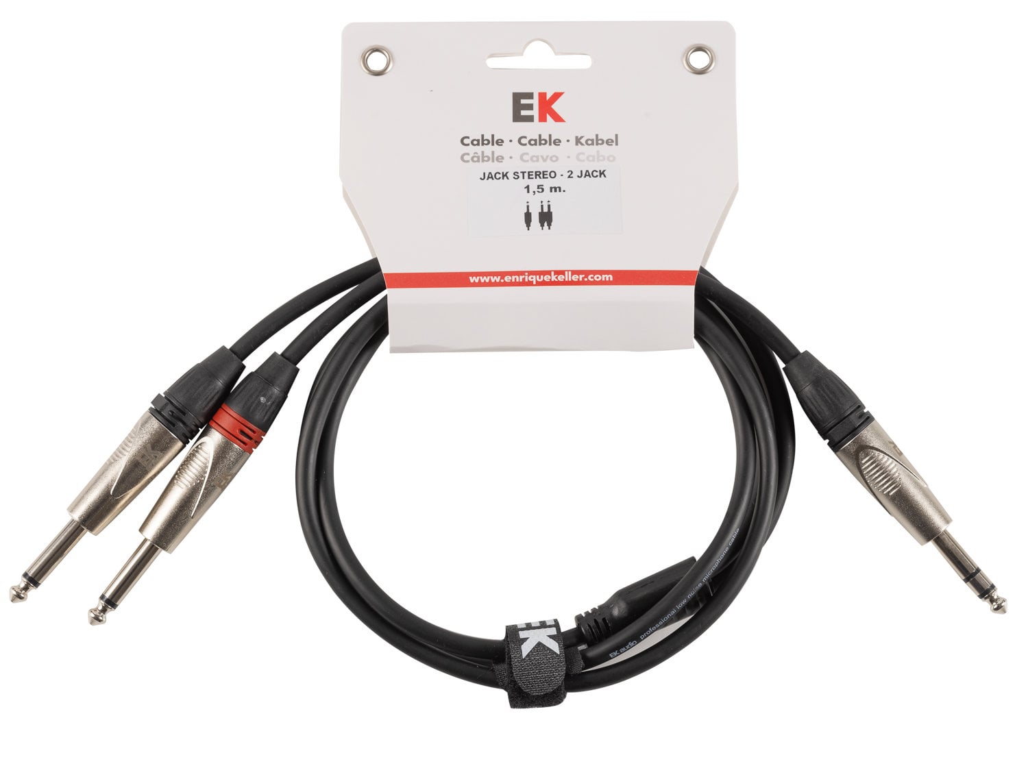 EK Audio Cable Jack Stereo - Jack Mono X 2 Metálico 1,5 M PY00215M