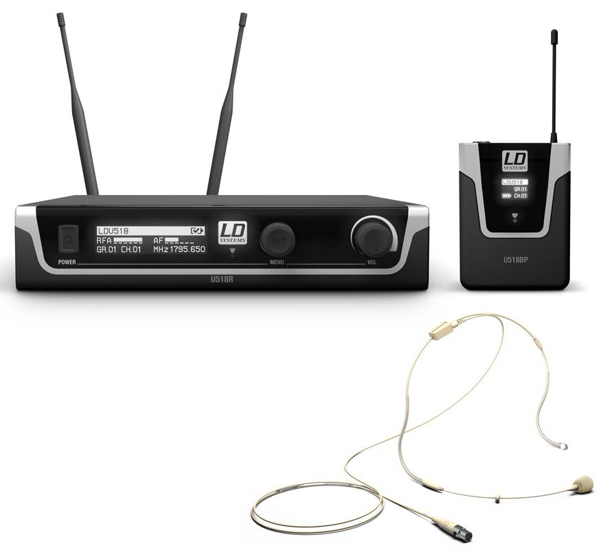 Ld systems U518 BPHH Sistema inalámbrico con petaca y micrófono de diadema color beis U518 BPHH