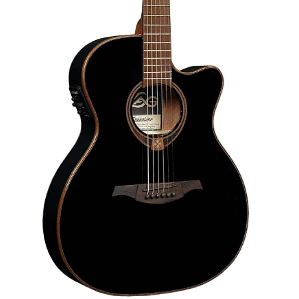 LAG T118ASCE-BLK Guitarra Electro Acústica Tipo Auditorium Slim con Cutaway Serie Tramontane Color Negro T118ASCE-BLK