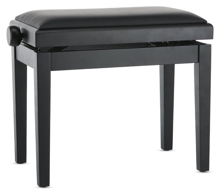 GEWA 130001 Banqueta de Piano Deluxe Vinyl Negro Mate Tapizado negro Deluxe Vinyl Negro Mate