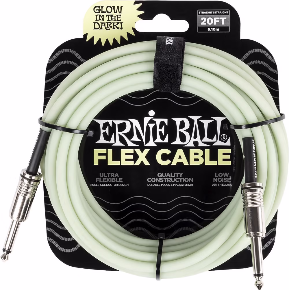 ERNIE BALL Cable Eb Instrumento Flex Jack-Jack Ss 6 M - Fosforescente EEB6437
