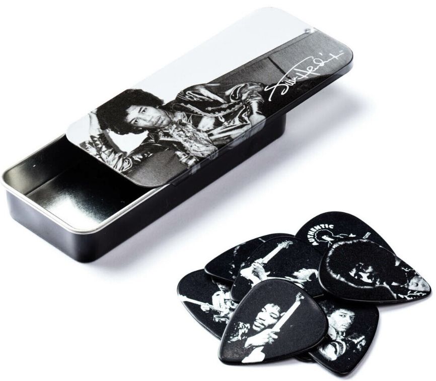 Dunlop Bote Jimi Hendrix Silver Portrait Heavy Pack de 6 Un. JH-PT05H