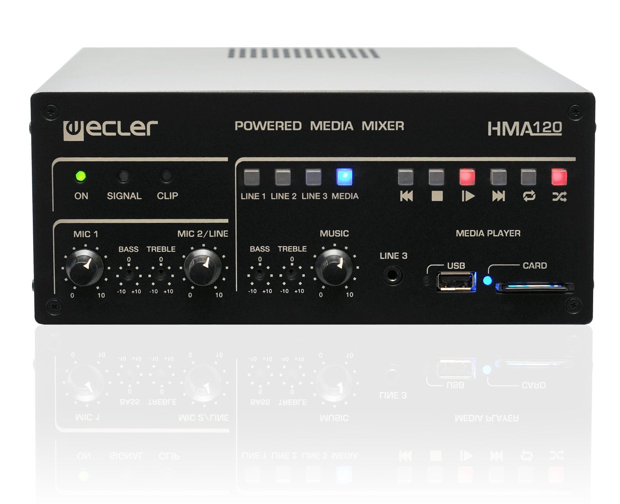 Ecler 1x120W Mezclador Autoalimentado de 100V HMA120 HMA120