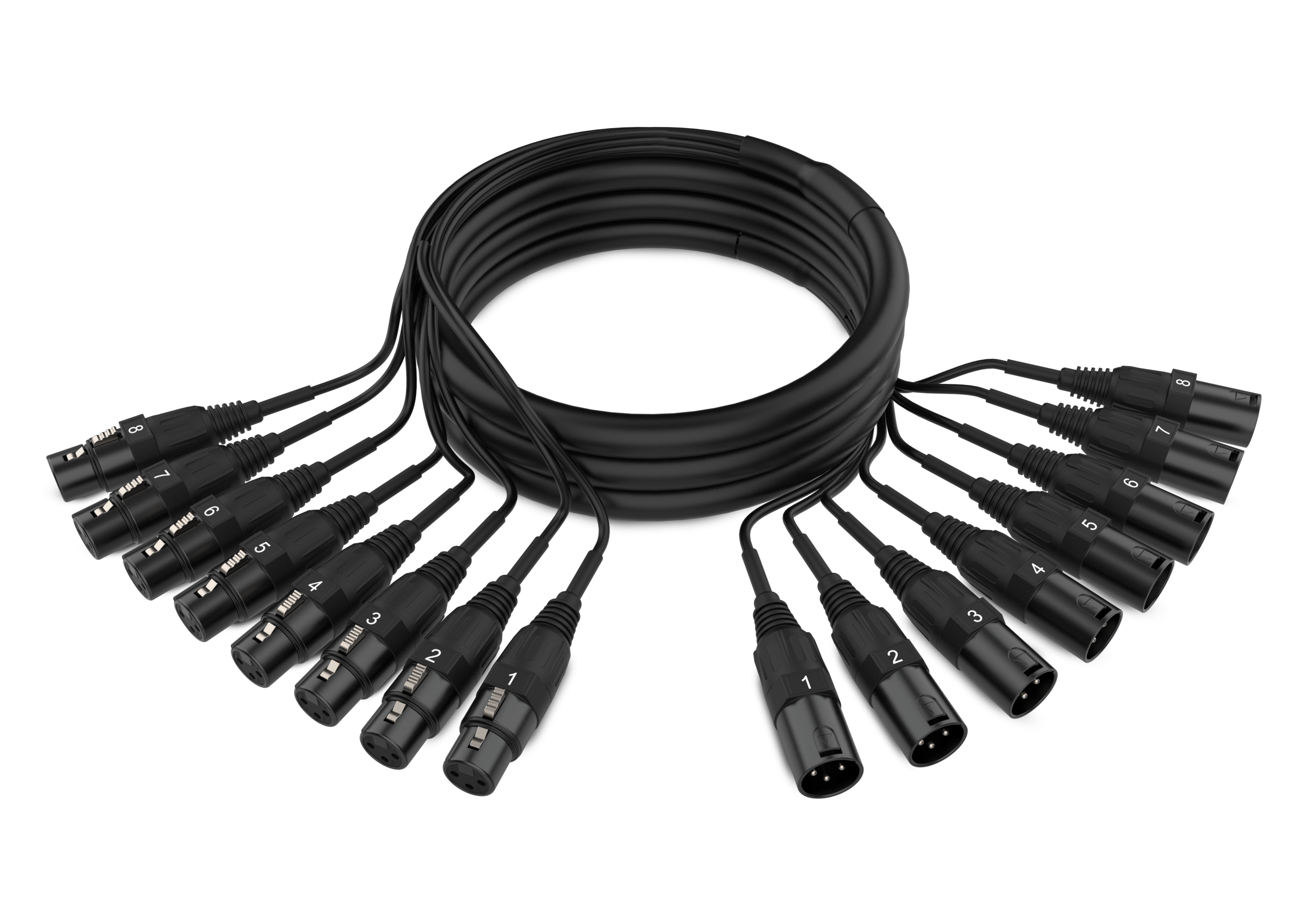 Audibax Cable MC XLR8 3M Multicore 8 XLR Macho 8 XLR Hembra MC XLR8 3M