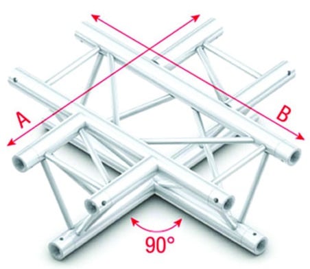Showtec PT30041 90 4-way horizontal -50cm Pro-30 Triangle P Truss PT30041