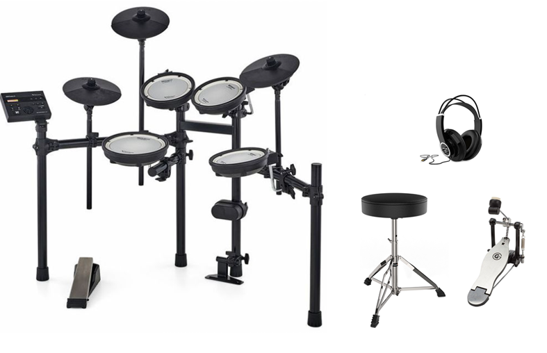Roland TD-07DMK Batería Electrónica + Audibax DT10 + Gibraltar 4711SC Pedal Bombo + Audibax RH10 Auriculares Conjunto Batería Electrónica Roland TD-07DMK
