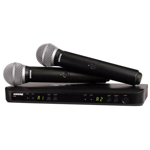 SHURE BLX288E B58 H8E 518-542MHz Microfono inalambrico Dual de Mano Beta 58 BLX-288E B58