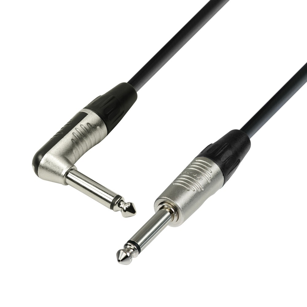 Adam Hall Cables K4 IPR 0300 Cable de Instrumento REAN de Jack 6,3 mm mono a Jack 6,3 mm mono acodado 3,0 m K4 IPR 0300