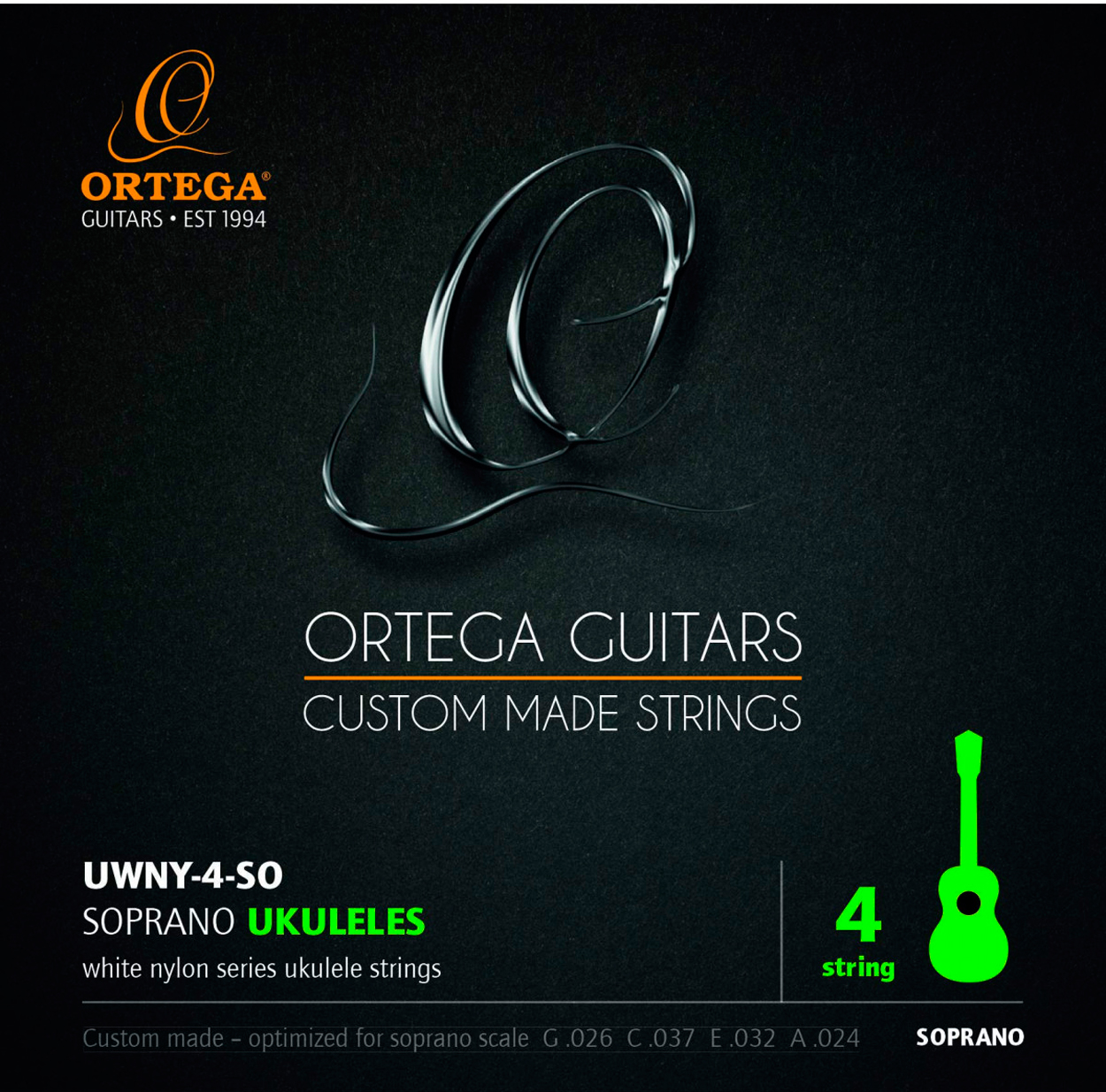 Ortega UWNY-4-SO. Juego de Cuerdas para Ukelele Soprano UWNY-4-SO
