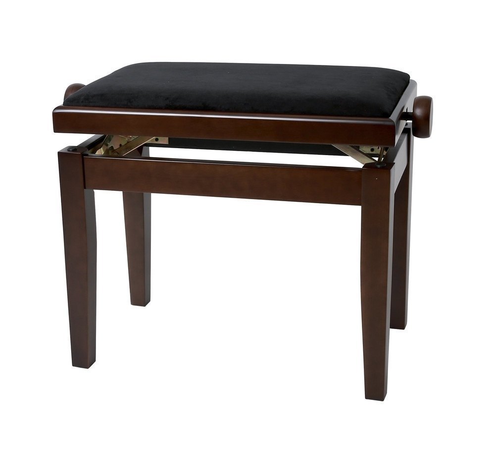 GEWA 130070 Banqueta de Piano Deluxe Nogal Mate Tapizado negro 130070