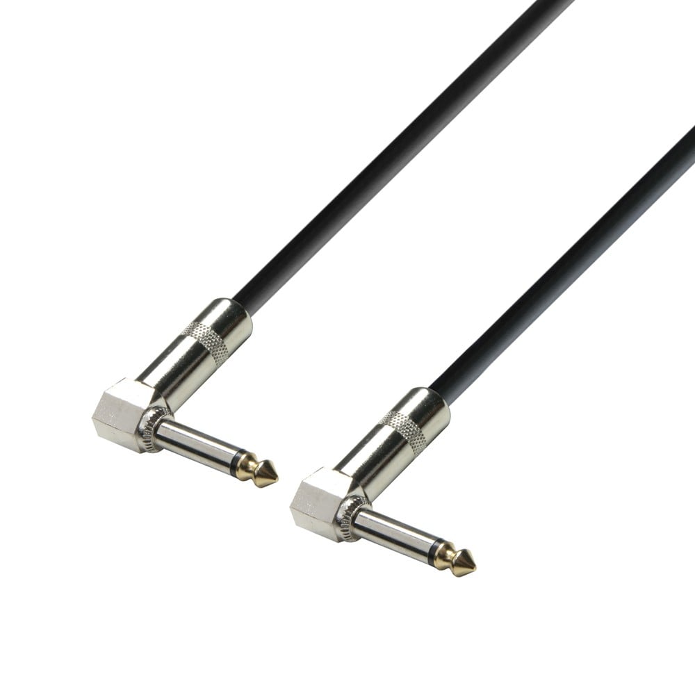 Adam Hall Cables K3 IRR 0030 Cable de Instrumento de Jack 6,3 mm mono acodado a Jack 6,3 mm mono acodado 0,3 m K3 IRR 0030