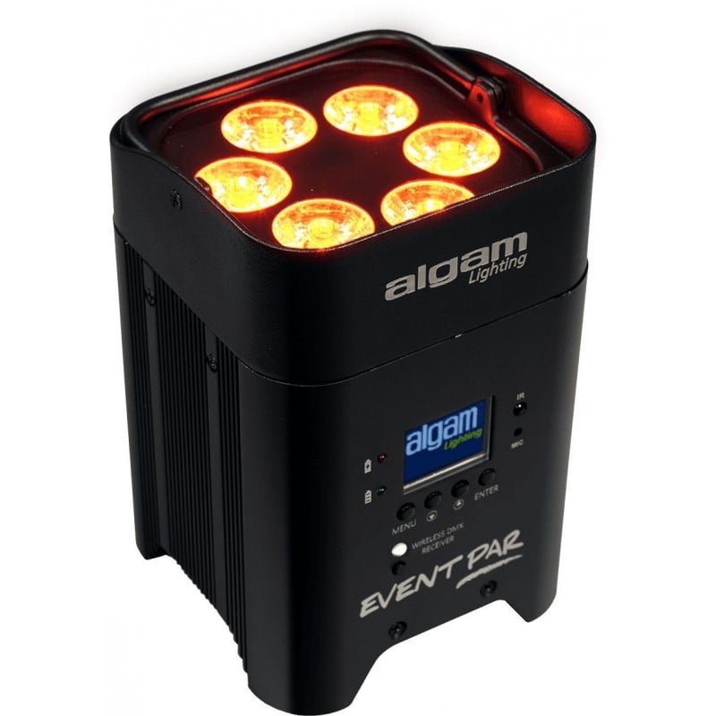 Algam Lighting EVENTPAR Proyector LED con Batería 12W RGBWAUV IR y DMX sin Cable EVENTPAR