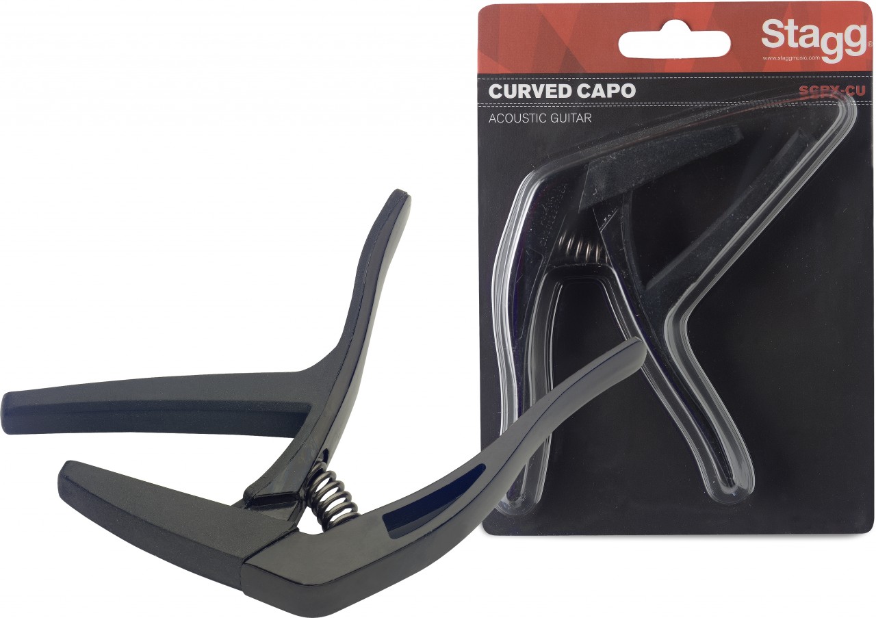 Stagg SCPX-CU BK Cejilla Curvada Guitarra Clasica/Electrica SCPX-CU Negro