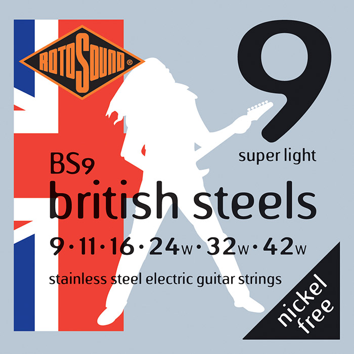 Rotosound Juego De Cuerdas Para Guitarra Eléctrica British Steels 9-42 BS9