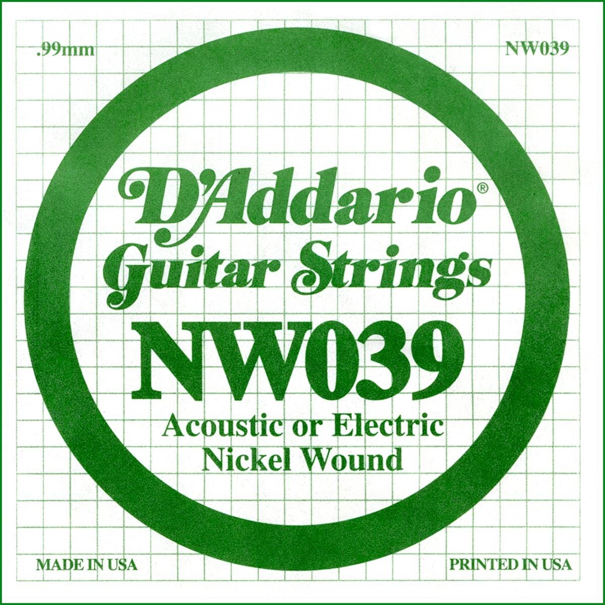 D´addario NW039 Cuerda Suelta para Guitarra Eléctrica NW039