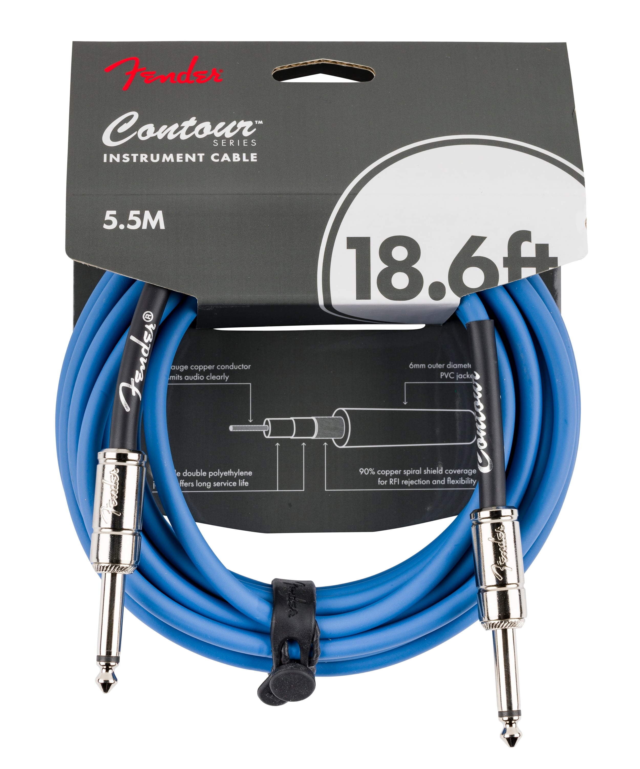 Fender Contour 18.6 Cable Lake Placid Blue Cable Jack Contour 18.6 Cable Lake Placid Blue