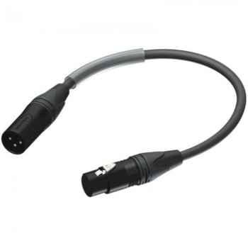 Procab plp155-0-25 cable dmx de 25 cm con conectores neutrik xlr de 3 pin hembra y 5 pin macho