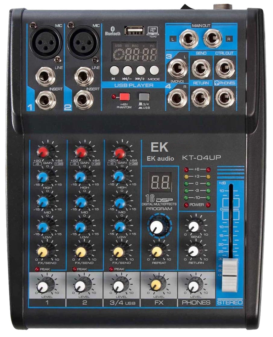 EK Audio Mesa De Mezclas Con Efectos Kt04Up KT04UP