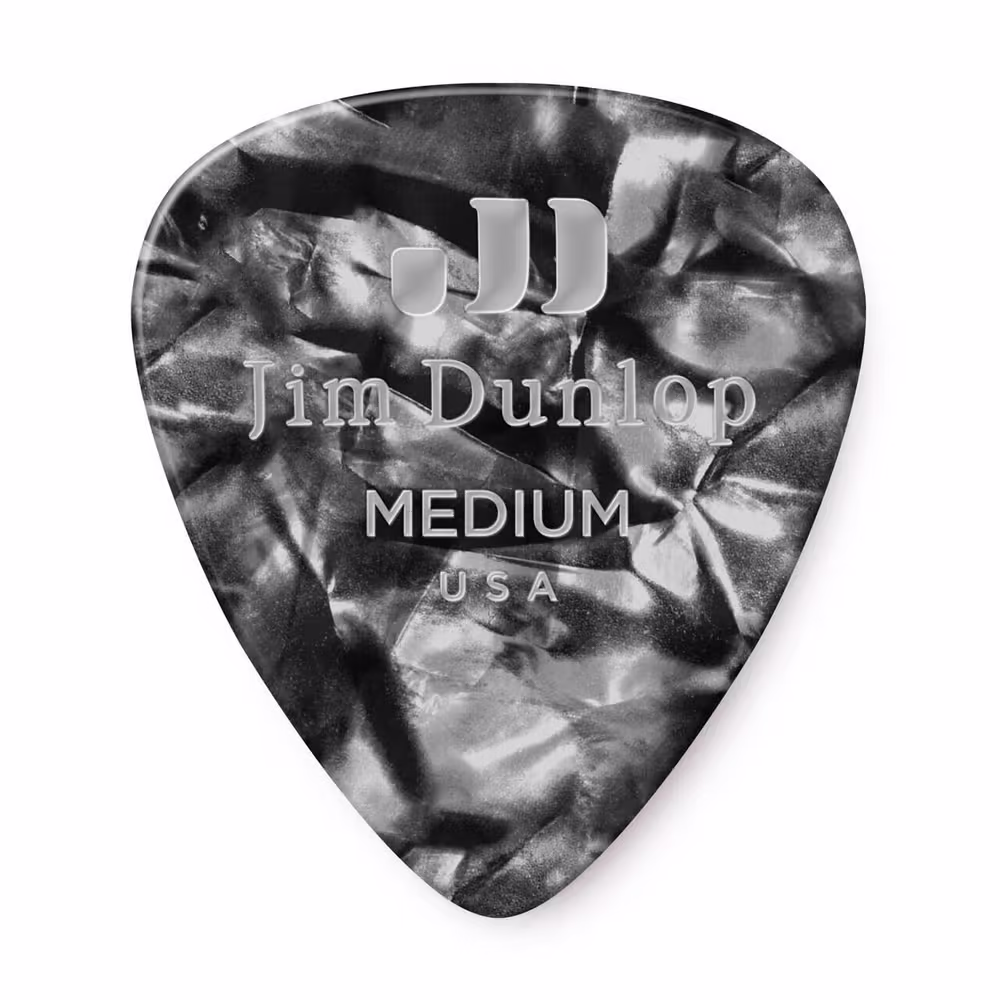 Dunlop pack 72 púas genuine celluloid classic negro perlado - medium