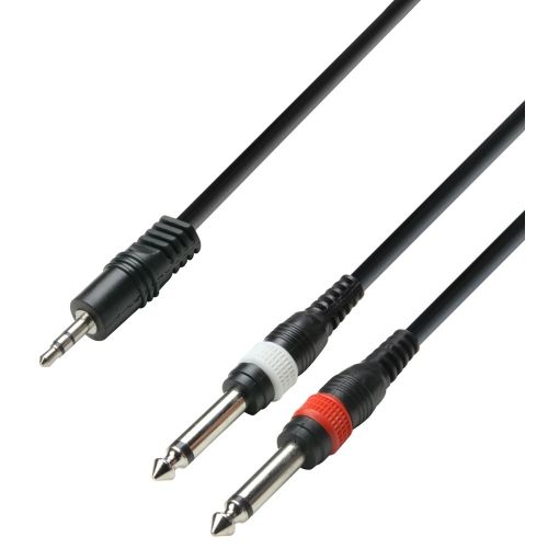 ADAM HALL Cable Mini Jack Stereo a 2 Jack Mono 3 Metros RF:38 K3YWPP030