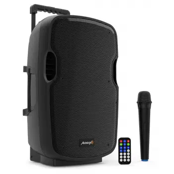 Audibax Denver 10 Altavoz Activo PA 10” con Bateria , Ruedas + 1 Micro Inalambrico Mano