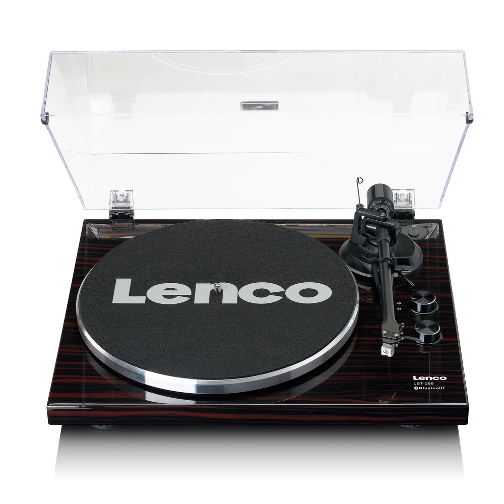 Lenco LBT-288WA Tocadiscos Bluetooth con 2 Velocidades Codificacion USB Madera Negro LBT-288WA