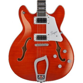 Hagstrom super viking mde guitarra eléctrica color mandarin flame