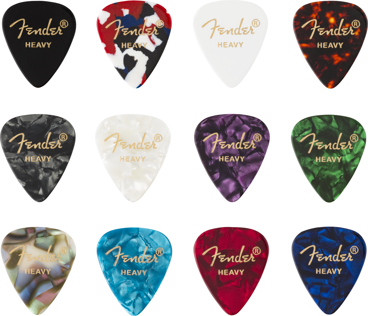 Fender 351 Shape Celluloid Medley Heavy Pack 12 351 CELLULOID MEDLEY (12) HVY