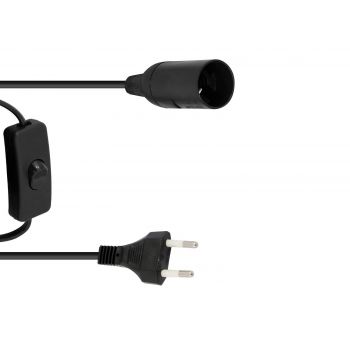 Eurolite e-27 cable de alimentación de enchufe interruptor