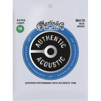 Martin ma170 cuerdas guitarra acústica authentic sp bronze 80/20 extra light 10-47