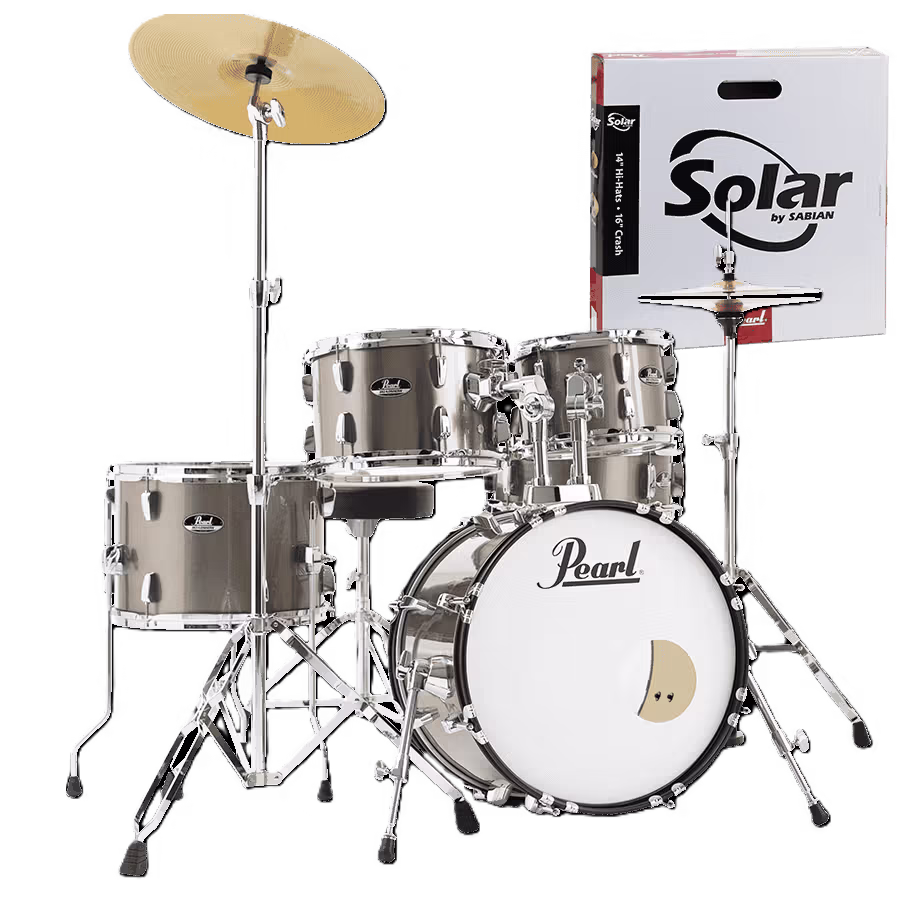 Pearl Kit Roadshow 1812B/1007T/1208T/1410F + 1305Sherrajes, Sillín & 2 Plat PPARSS585CC-707