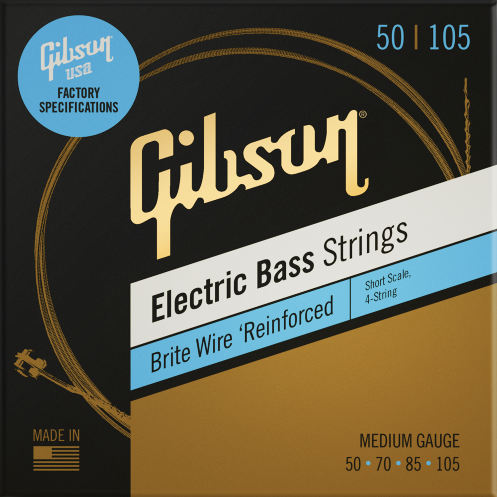 Gibson Short Scale Brite Wire Electric Bass Strings 4-String Roundwound Medium Cuerdas para Bajo Eléctrico Short Scale Brite Wire Electric Bass Strings 4-St
