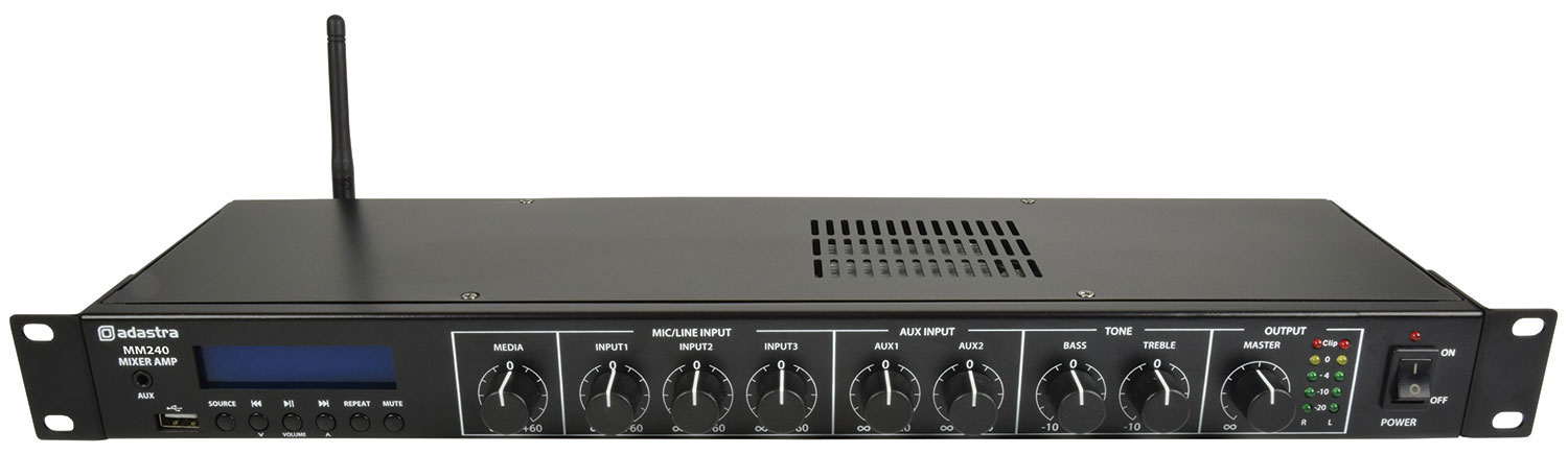 ADASTRA MM240 Amplificador-Mezclador con DAB+/Bluetooth 2 x 120W rms MM240