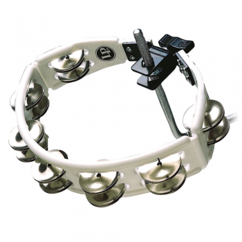 Lp lp162 pandereta cyclop. montable. sonajas de acero. blanco