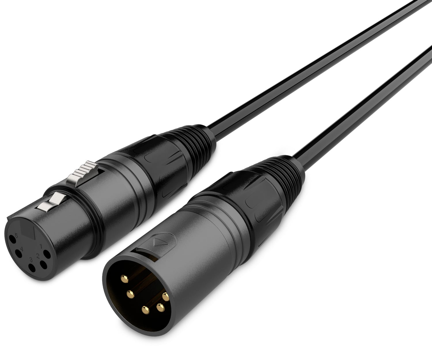 Audibax Silver Black Cable DMX 5 Pines 2 Metros Silver Black Cable DMX 5 Pins 2 Metros
