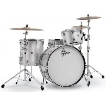 Gretsch drums gb-e8246-012 set 4 piezas usa brooklyn bombo 22 silver sparkle