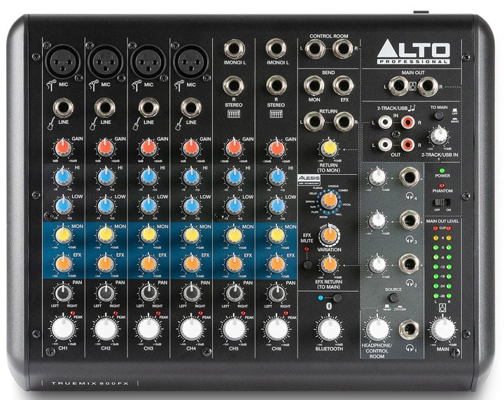 ALTO TrueMix 800 FX Mezclador de audio de 8 canales USB, Bluetooth TrueMix 800 FX