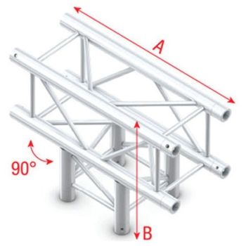 Showtec fq30017hd t-cross 3-way heavy duty pro-30 square f truss