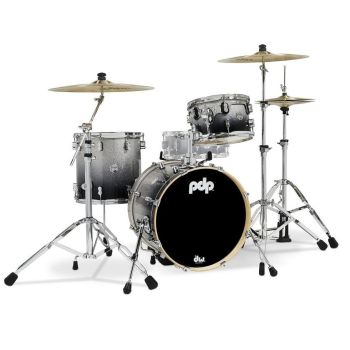 Drum workshop pdp concept maple pdcm18bpsb silver to black fade lacquer