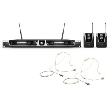 Ld systems u518 bphh 2 sistema inalámbrico con 2 petacas y 2 micrófonos de diadema color beis