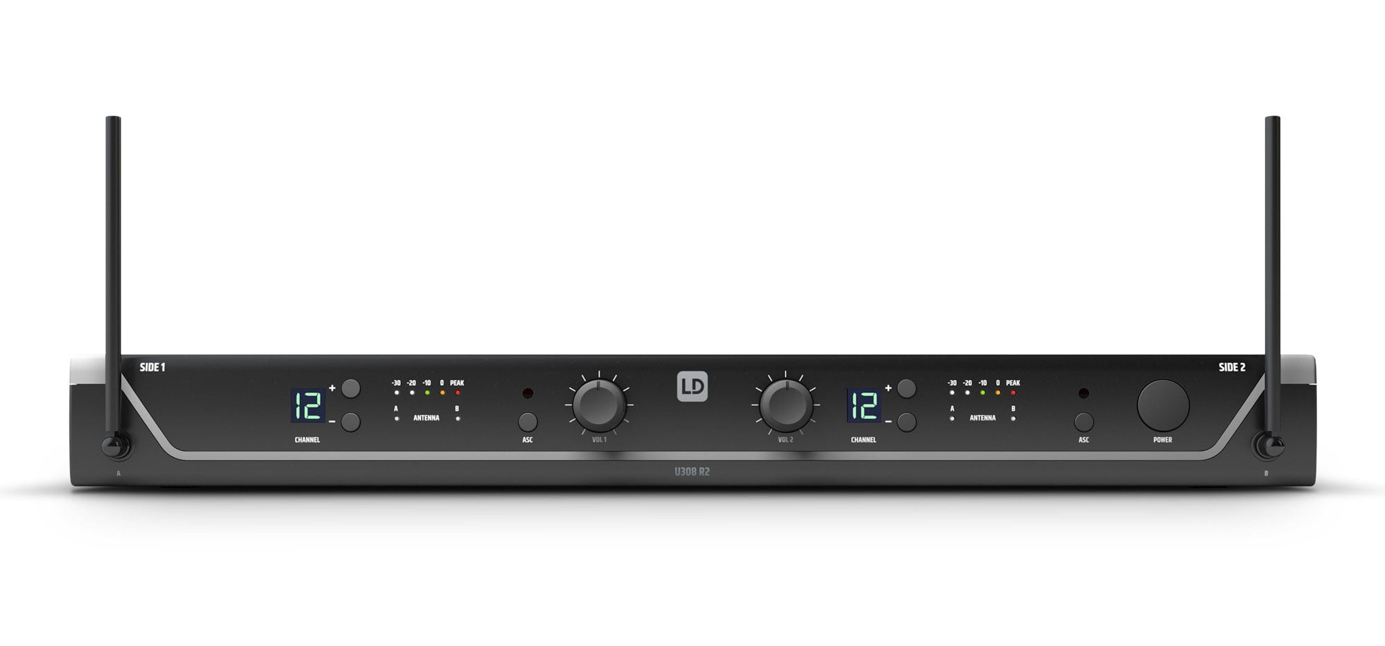 Ld systems U308 R2 Receptor Dual UHF de 12 Canales 863 - 865 MHz + 823 - 832 MHz U308 R2