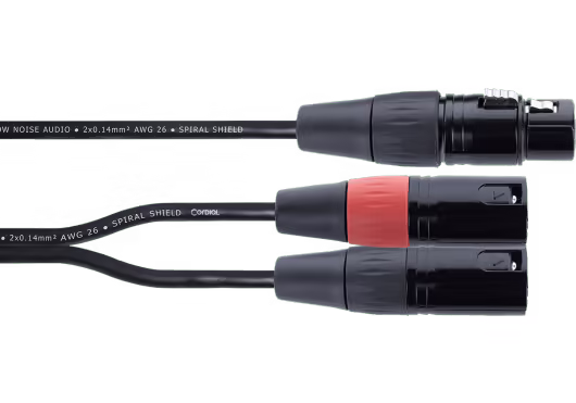 Cordial Cable Y XLR hembra / 2 jumper XLR macho 30 cm ECLEY03FMM