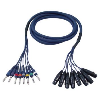 Dap audio fl61 manguera de estudio con 8 xlr hembra / 8 jack mono de 3 metros