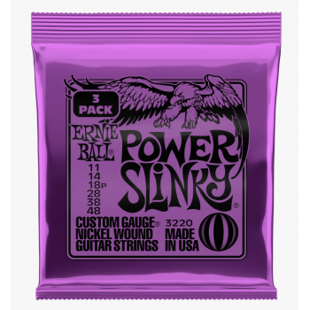 Ernie ball 3220 slinky purple cuerdas para guitarra eléctrica 11-48 pack 3 unid