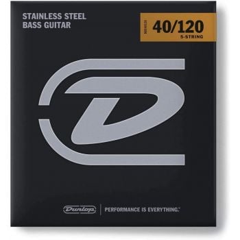 Dunlop dbs40120 juego cuerdas bajo stainless steel 5 st. 40-120