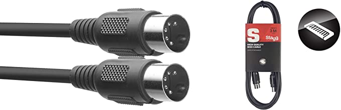 Stagg Cable MIDI Conector Macho, 1m y 5 Pines SMD1 E