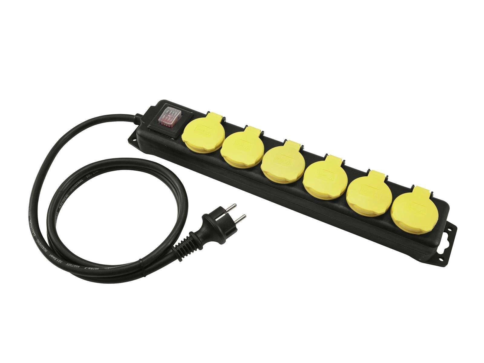 Eurolite Distributor 6-fold IP44 Black 10m 6-fold IP44 Black 10m